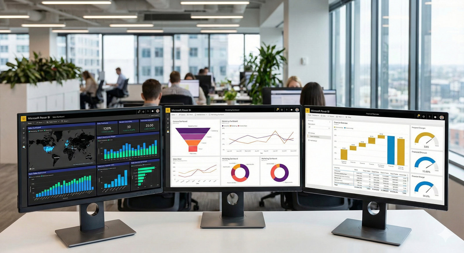 Oficina con monitores